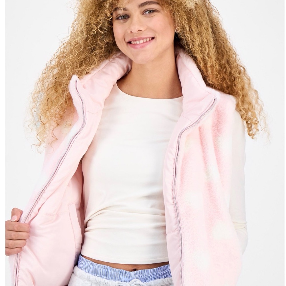 Sincerely Jules Pink Tie-Dye Sherpa Vest - Picture 2 of 7